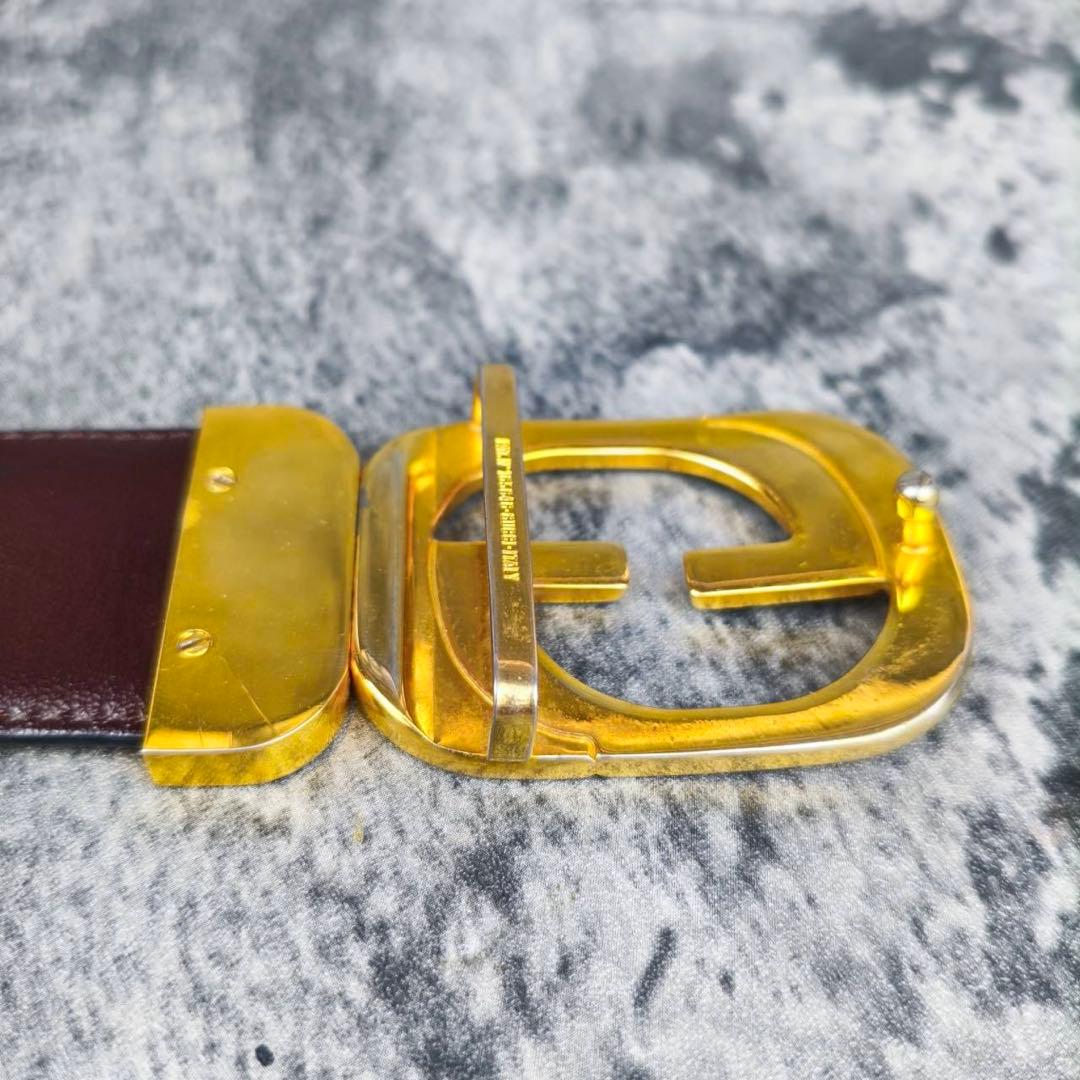 GUCCI グッチ レザー ウエストベルト インターロッキング ゴールドバックル