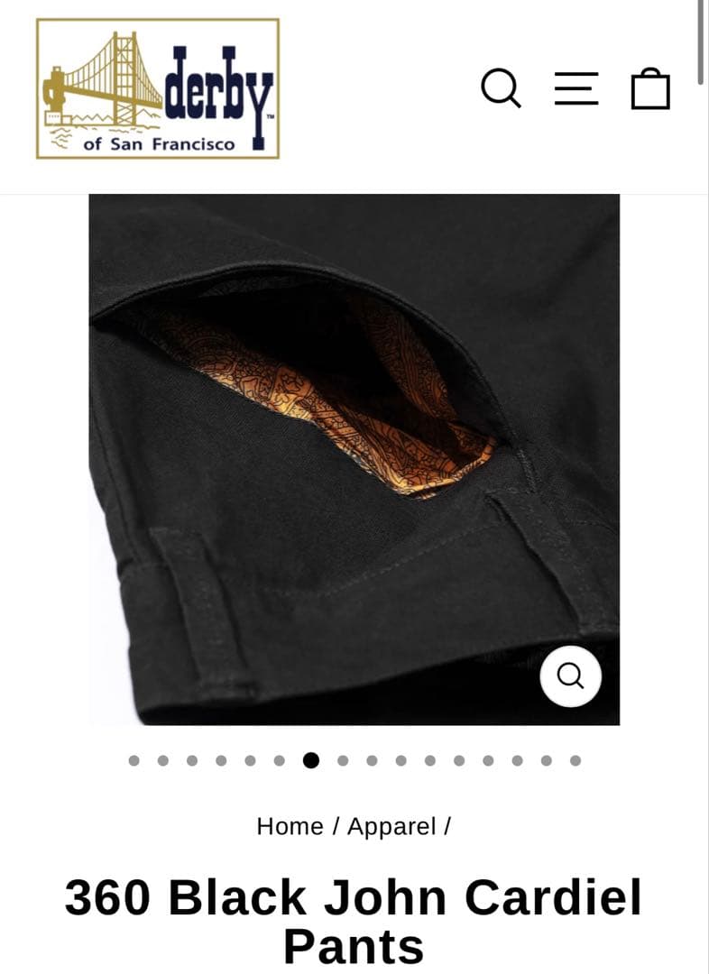 新品未使用 ダービーオブサンフランシスコ フリスコパンツ w36