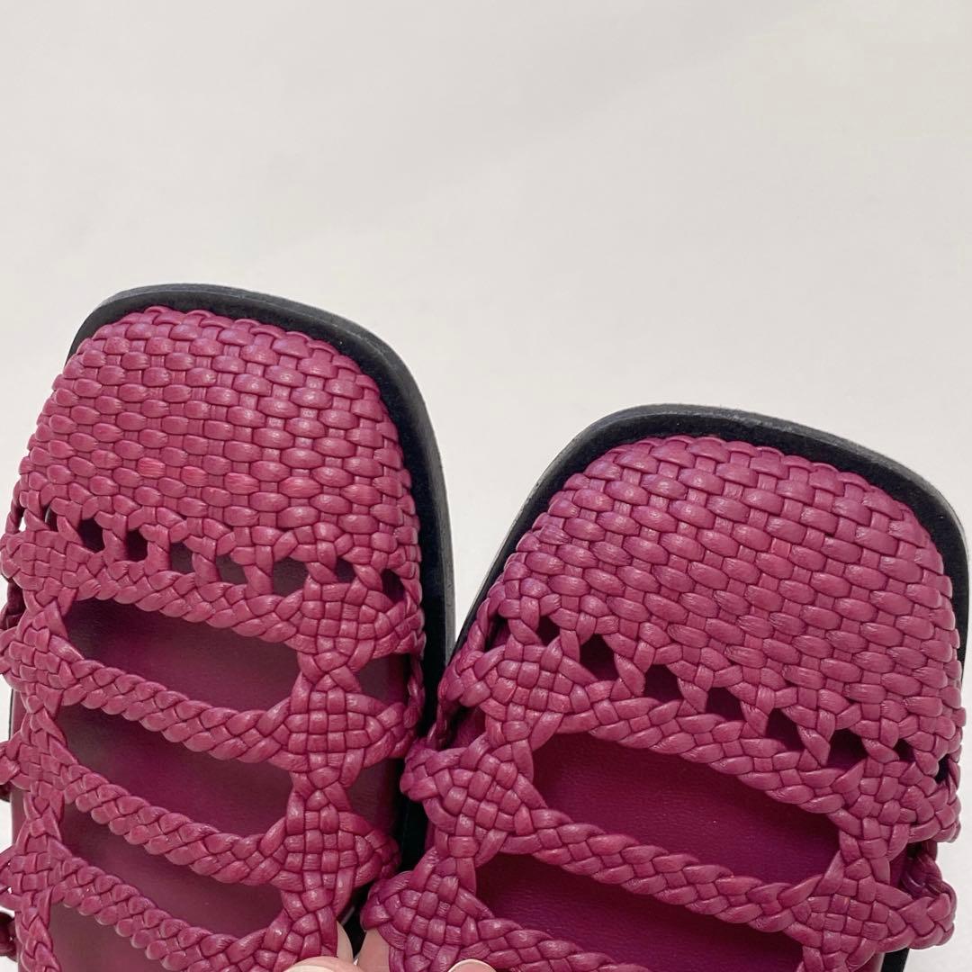 美品 近年モデル HEREU ヘリュー サンダル 赤紫 37(24cm)