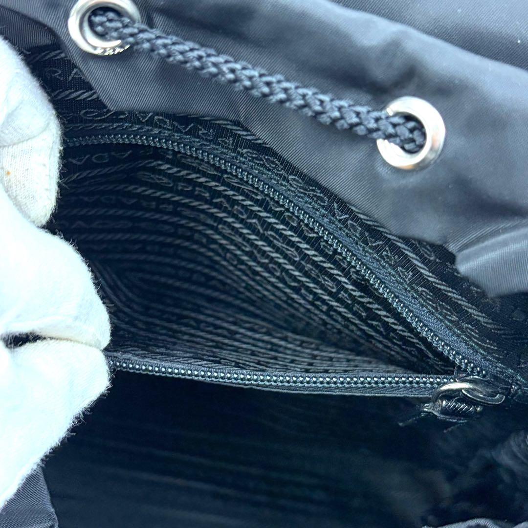 【美品】PRADA プラダ リュック バックパック ナイロン 三角ロゴ ブラック
