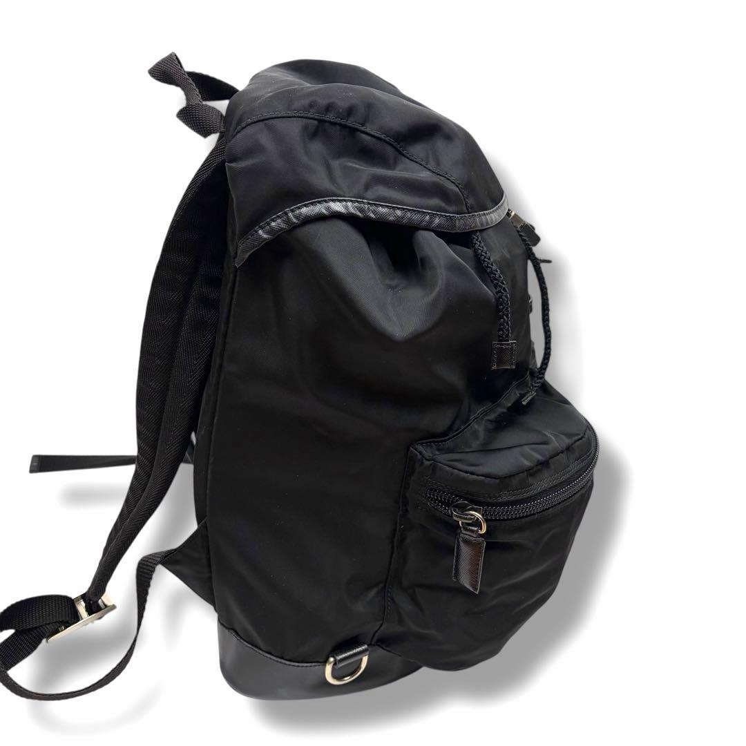 【美品】PRADA プラダ リュック バックパック ナイロン 三角ロゴ ブラック