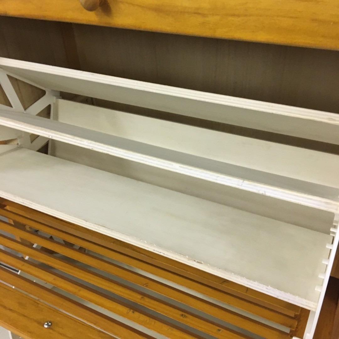 24945 天然木 3段シューズボックス　靴箱 スリーアイ MSS-6973NA