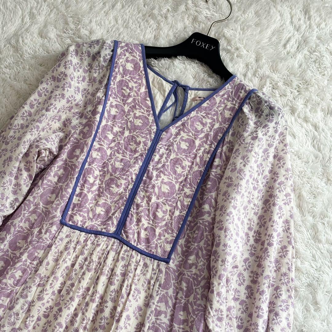 ヌキテパ コットンジャガードコンビギャザードレス 2023 桃着用　ワンピース