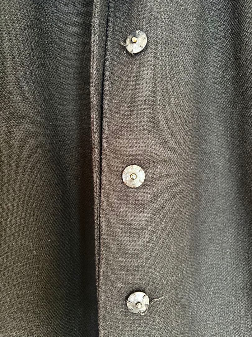 モンクレール　レアなインナーダウン付きウールコート　ダウンショール　ブラック