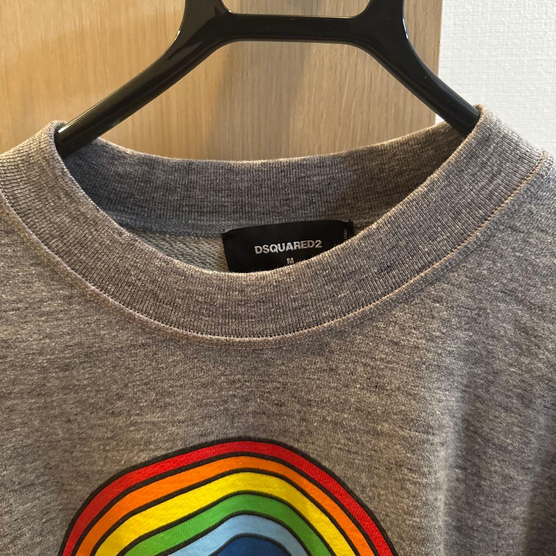 【メッシ着用】DSQUARED2 カラフル虹デザイン スウェット