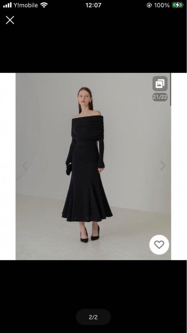 【LEJA】ストーンオフショルダーマーメイドワンピースドレス今ならバッグつき！