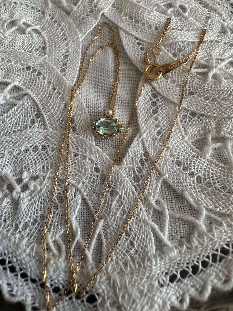 き*ん様 パライバトルマリン ダイヤモンド ベビーパール K18ソ付き ネックレ