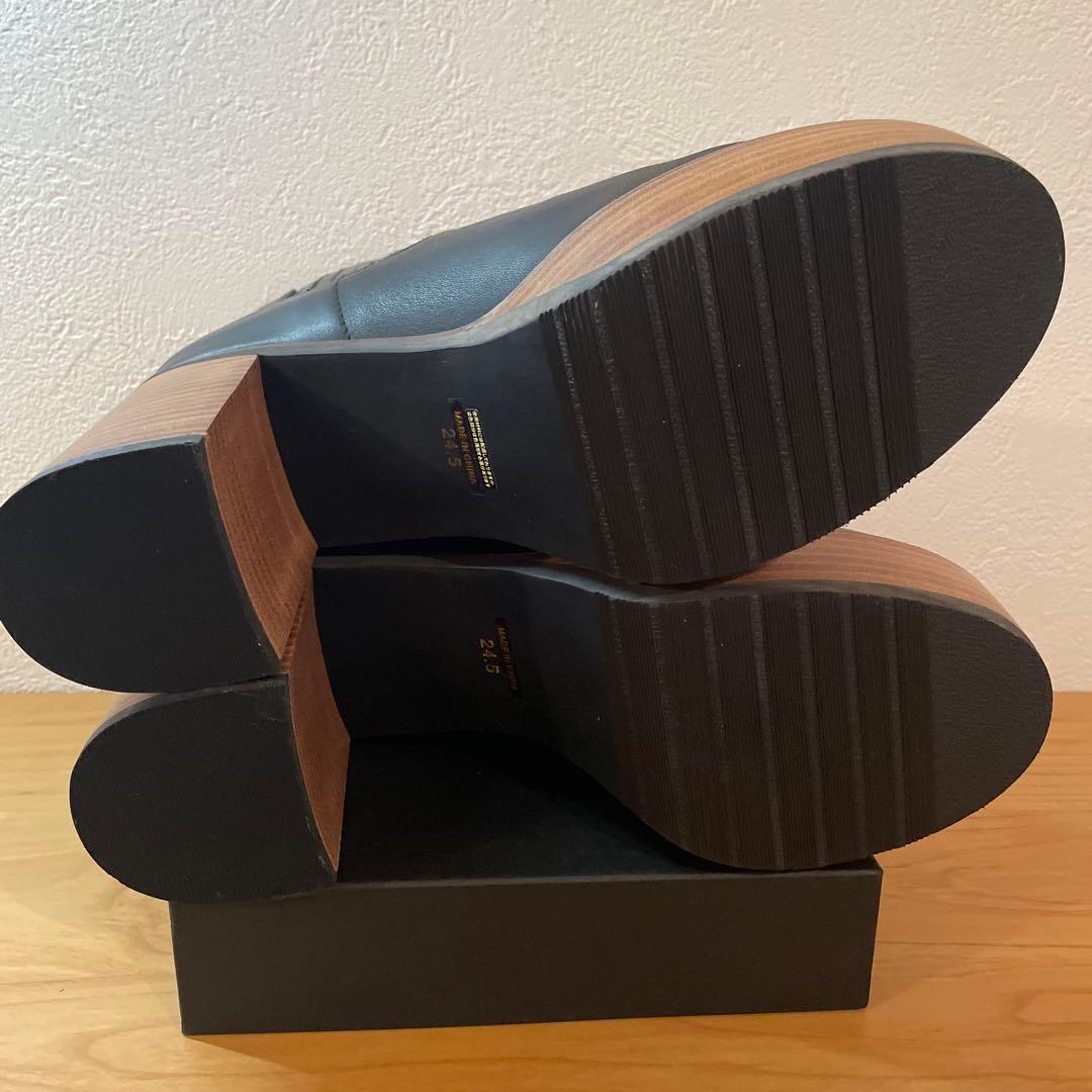 【美品】あしながおじさん サイドゴアブーツ 厚底 本革 レザー 1310117