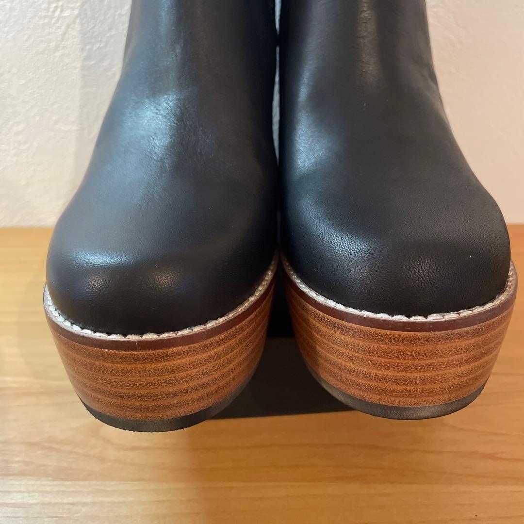 【美品】あしながおじさん サイドゴアブーツ 厚底 本革 レザー 1310117