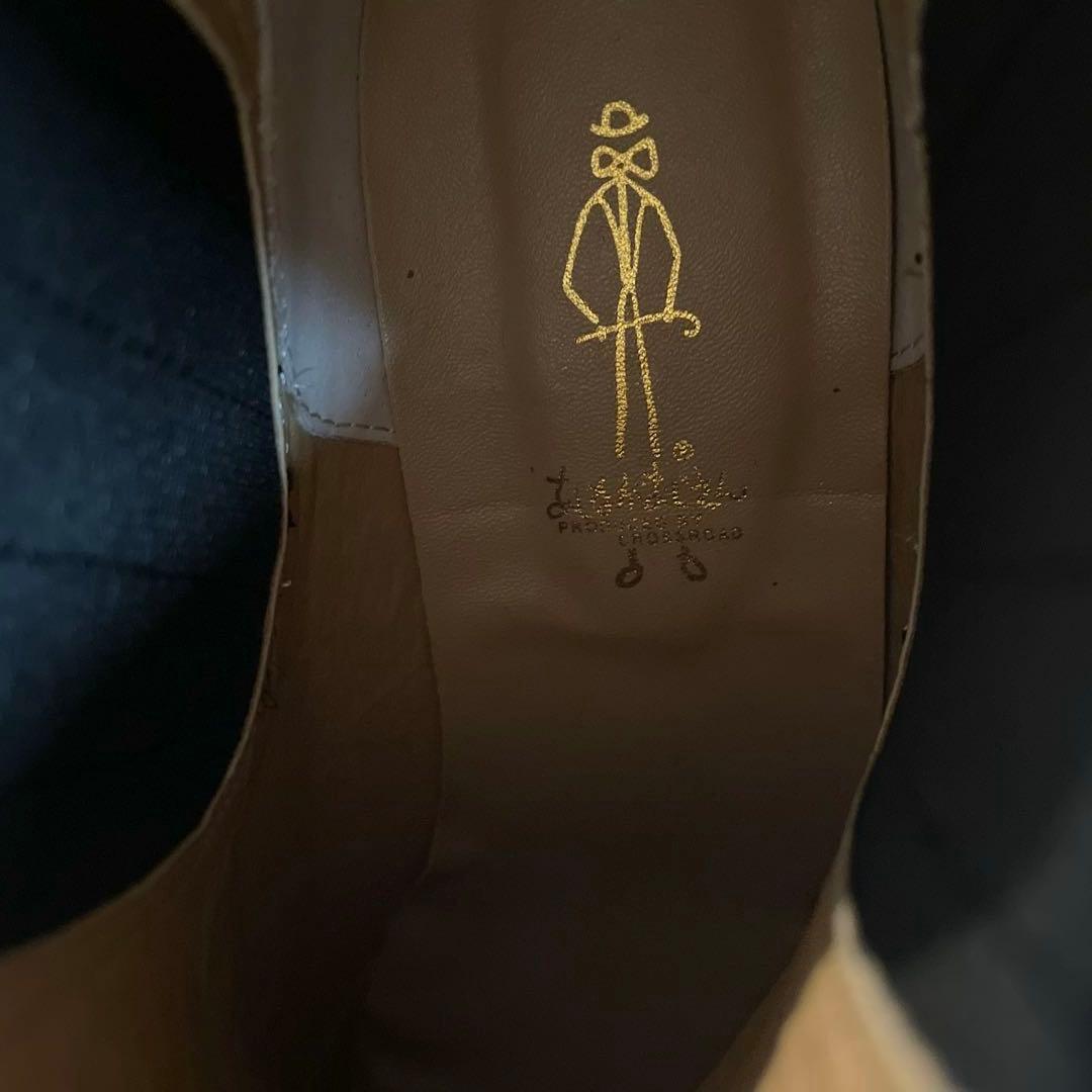 【美品】あしながおじさん サイドゴアブーツ 厚底 本革 レザー 1310117