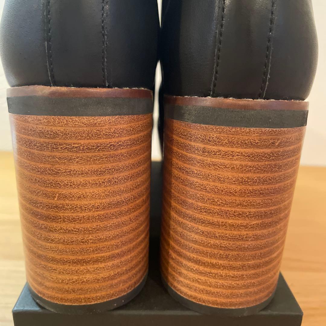 【美品】あしながおじさん サイドゴアブーツ 厚底 本革 レザー 1310117