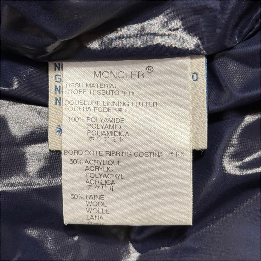 モンクレール ロゴ ホワイト ダウンジャケット LAMPO ジップ