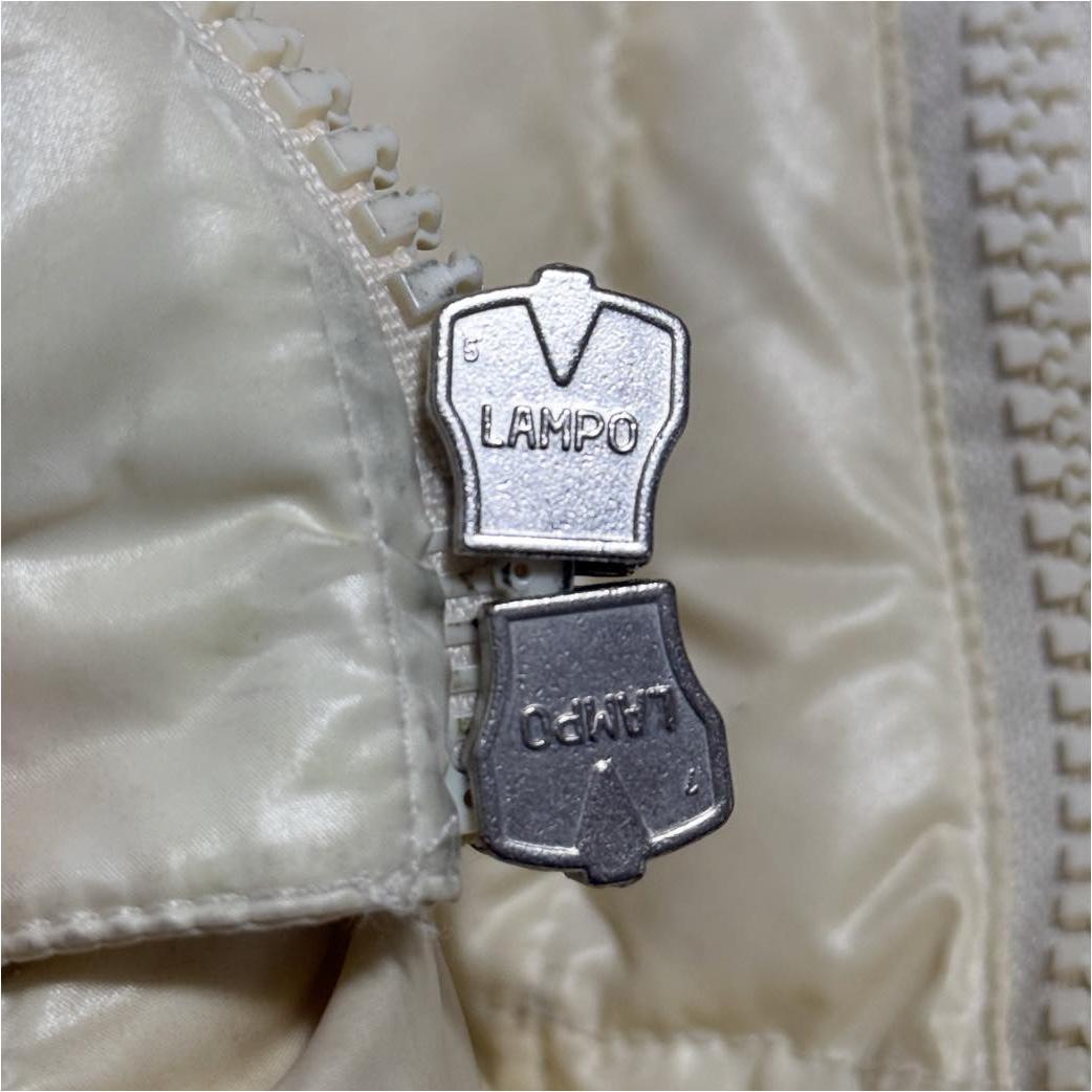 モンクレール ロゴ ホワイト ダウンジャケット LAMPO ジップ