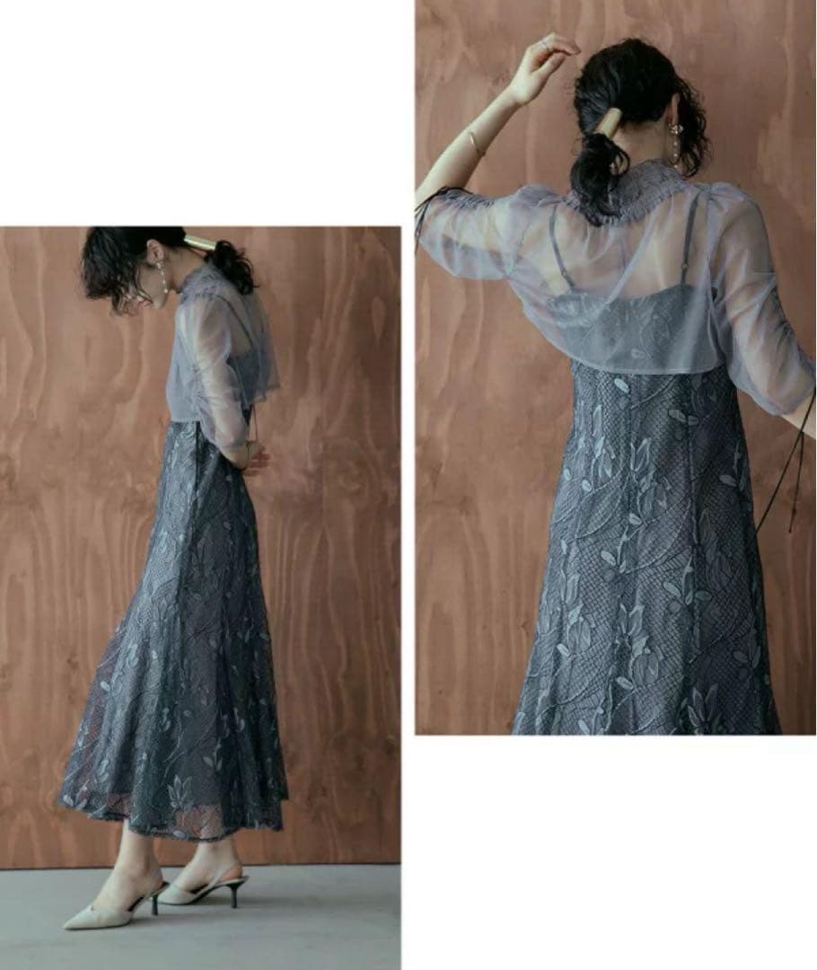 ア★新品タグ付き★ドリードール　チュールボレロレースキャミワンピレイヤード