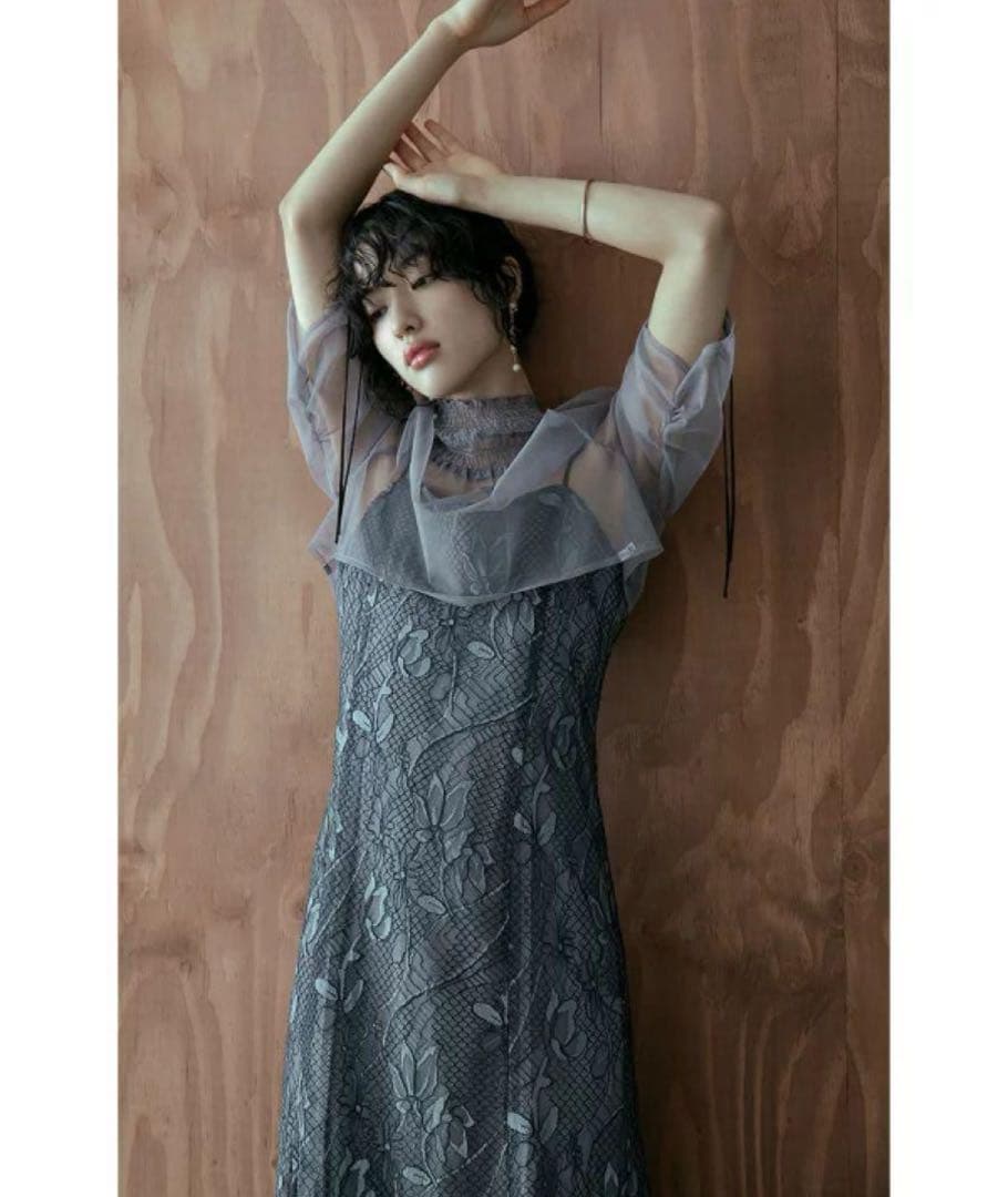 ア★新品タグ付き★ドリードール　チュールボレロレースキャミワンピレイヤード