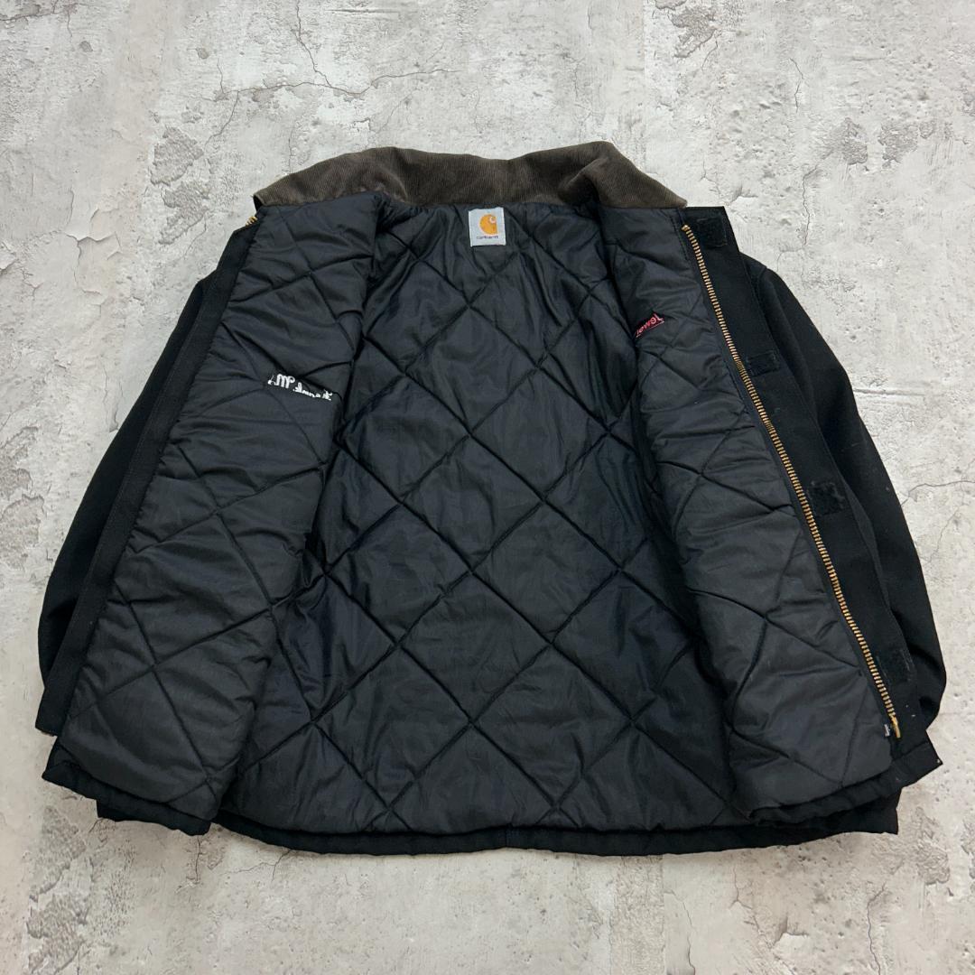 純*ん様 Carhartt　トラディショナルジャケット　企業ロゴ　古着　ブラック