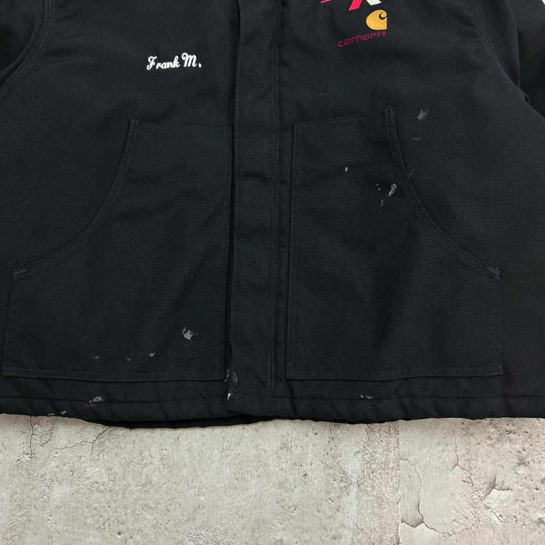 純*ん様 Carhartt　トラディショナルジャケット　企業ロゴ　古着　ブラック