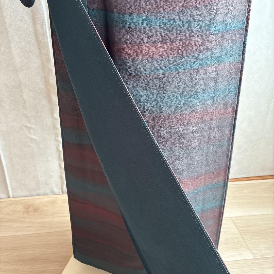 小紋　フルセット　着物　トールサイズ　正絹　大人着物　深色格子　粋　J1