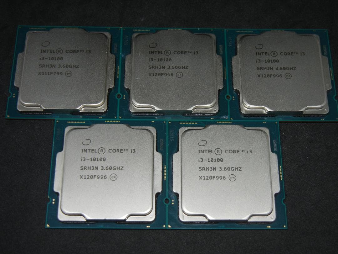 Core i3 10100 5個セット 中古 Win10起動確認済