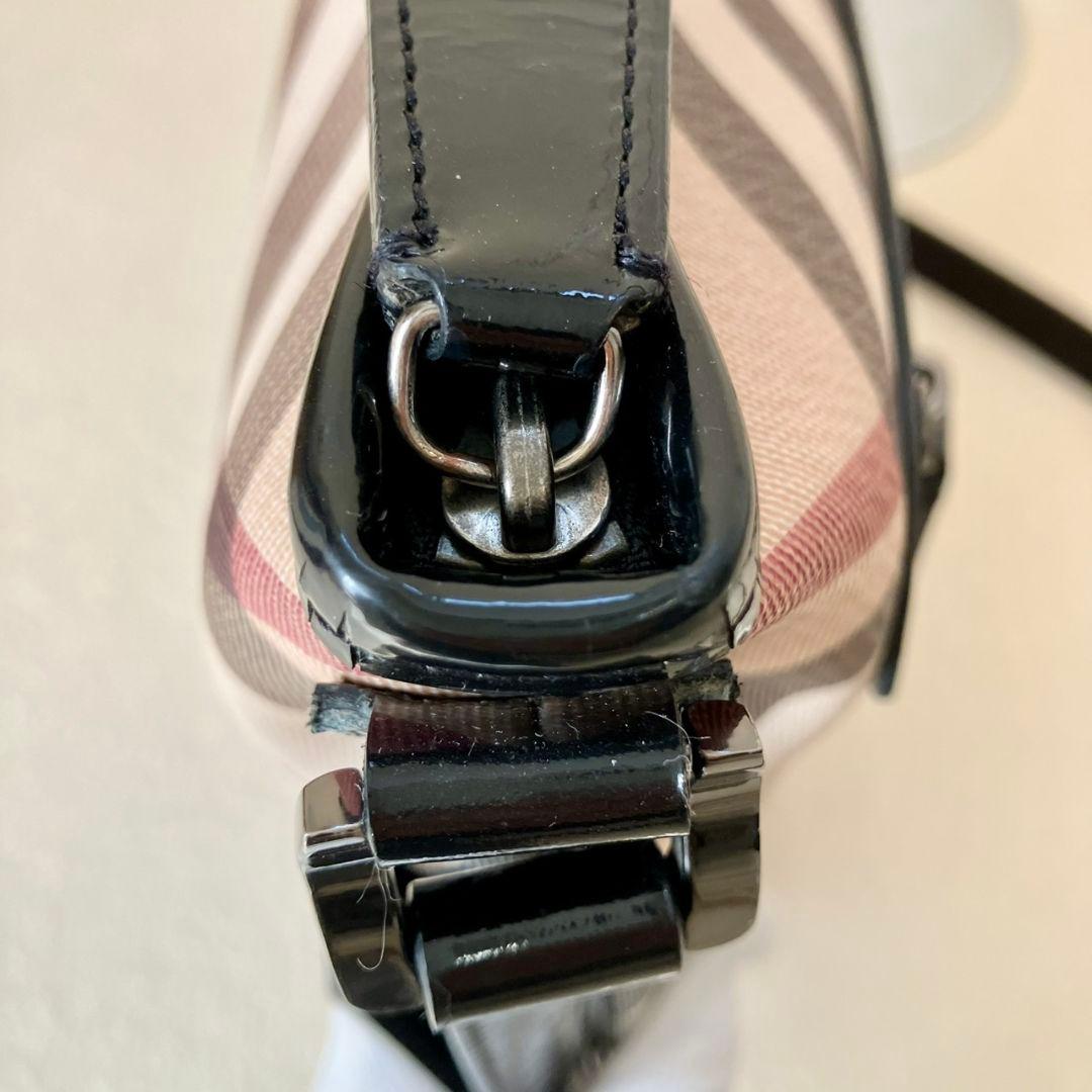 バーバリー ショルダーバッグ ノバチェック ベージュ レザー PVCメガチェック