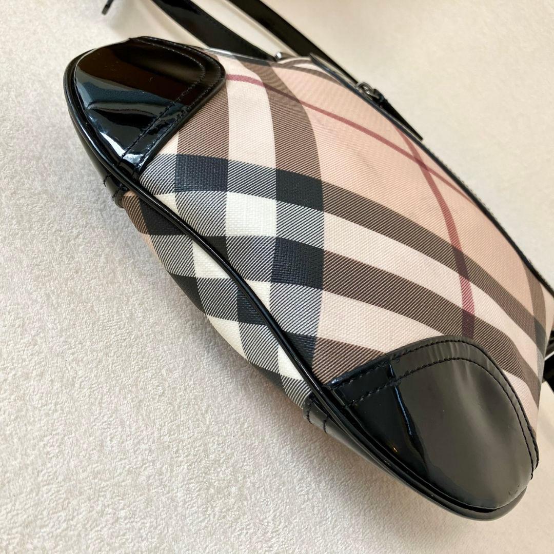 バーバリー ショルダーバッグ ノバチェック ベージュ レザー PVCメガチェック