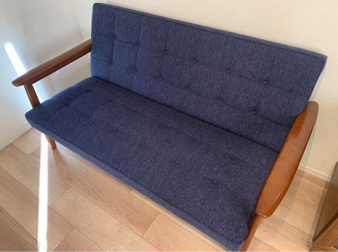 カリモク60 ネイビー 2.5人掛けソファ