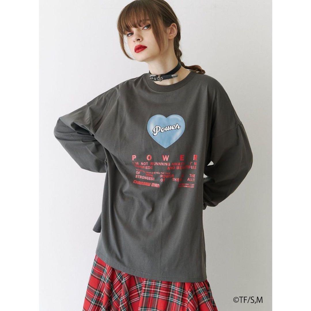 jouetie チェンソーマン コラボ ロンＴ グレー パワー