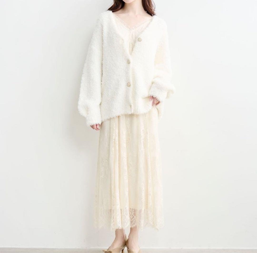 最安値COCODEAL ニットカーデ✖️レースキャミワンピース