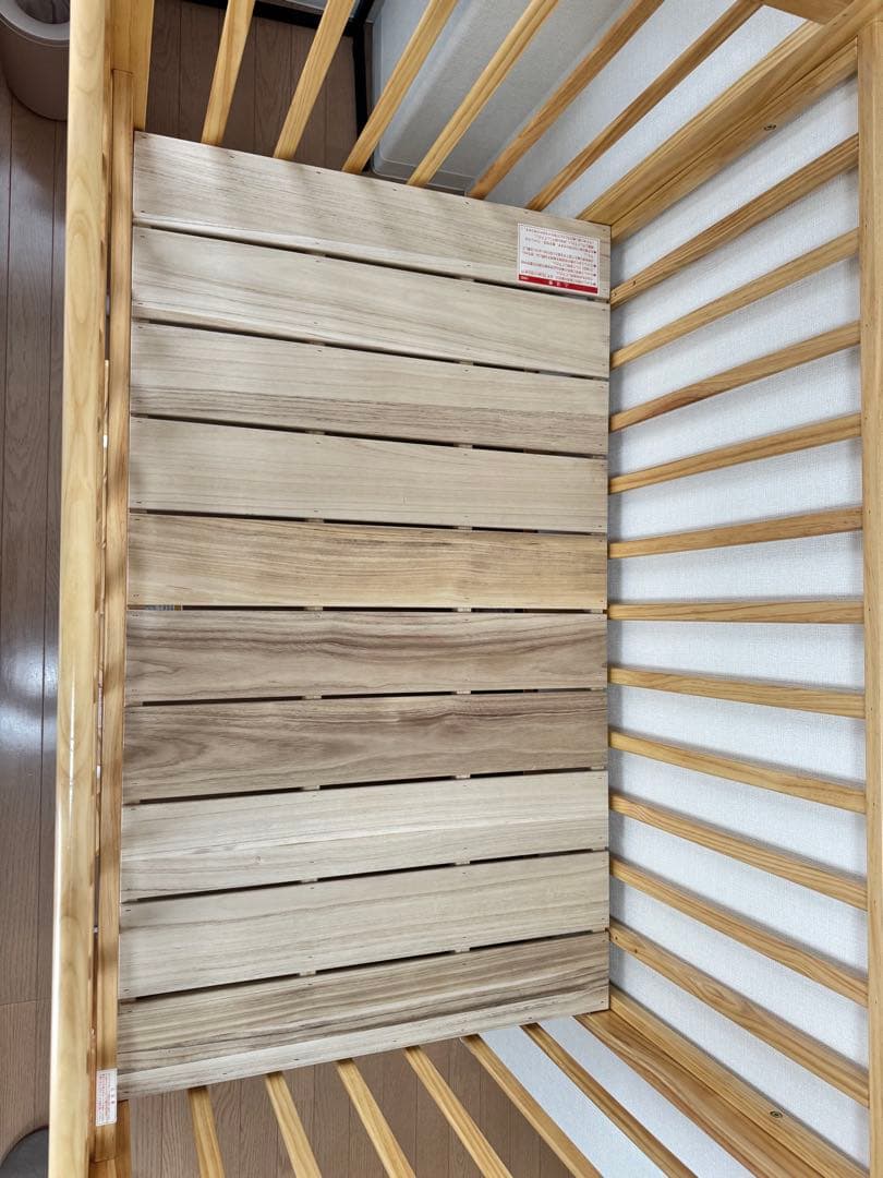 【KATOJI】木製ベビーベッド キャスター付き【匿名発送・送料込み】