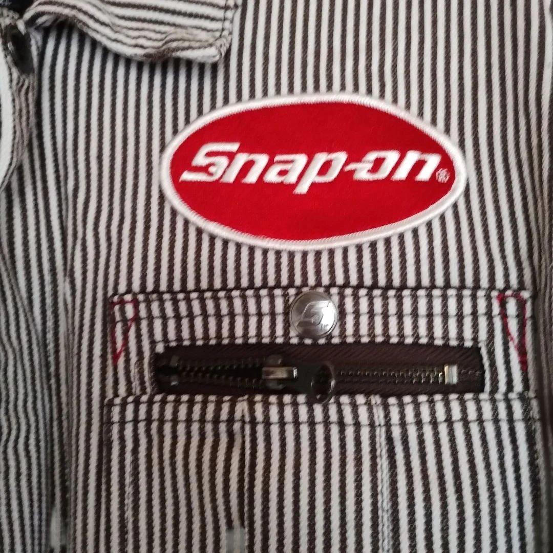 Snap-on 2WAYストライプ オーバーオール XL半袖長袖