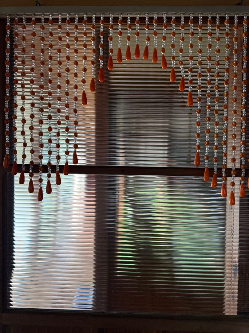 昭和レトロ　珠のれん　ビーズのれん　キッチン　インテリア雑貨