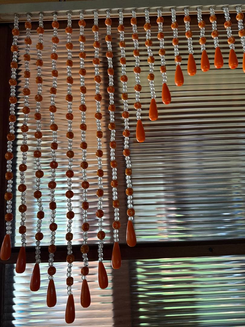 昭和レトロ　珠のれん　ビーズのれん　キッチン　インテリア雑貨