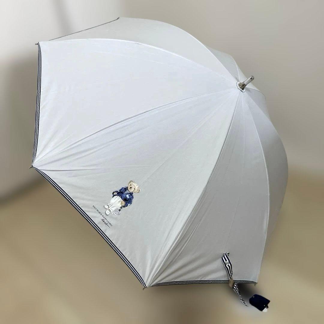 新品未使用タグ付　ポロラルフローレン晴雨兼用長傘 ポロベア　グレイッシュホワイト