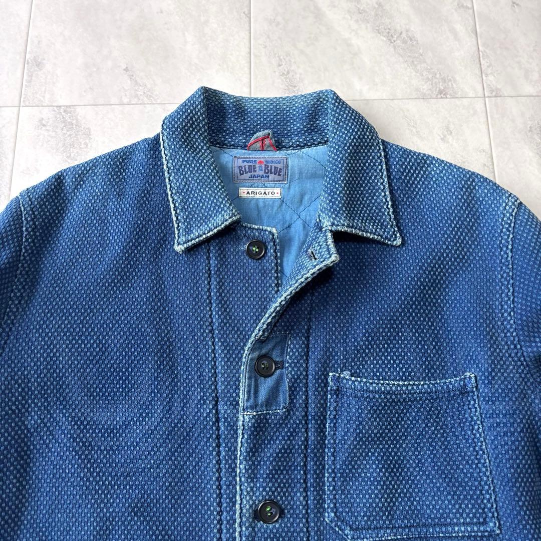 【超希少】ブルーブルー 刺子 カバーオール ジャケット インディゴコットン