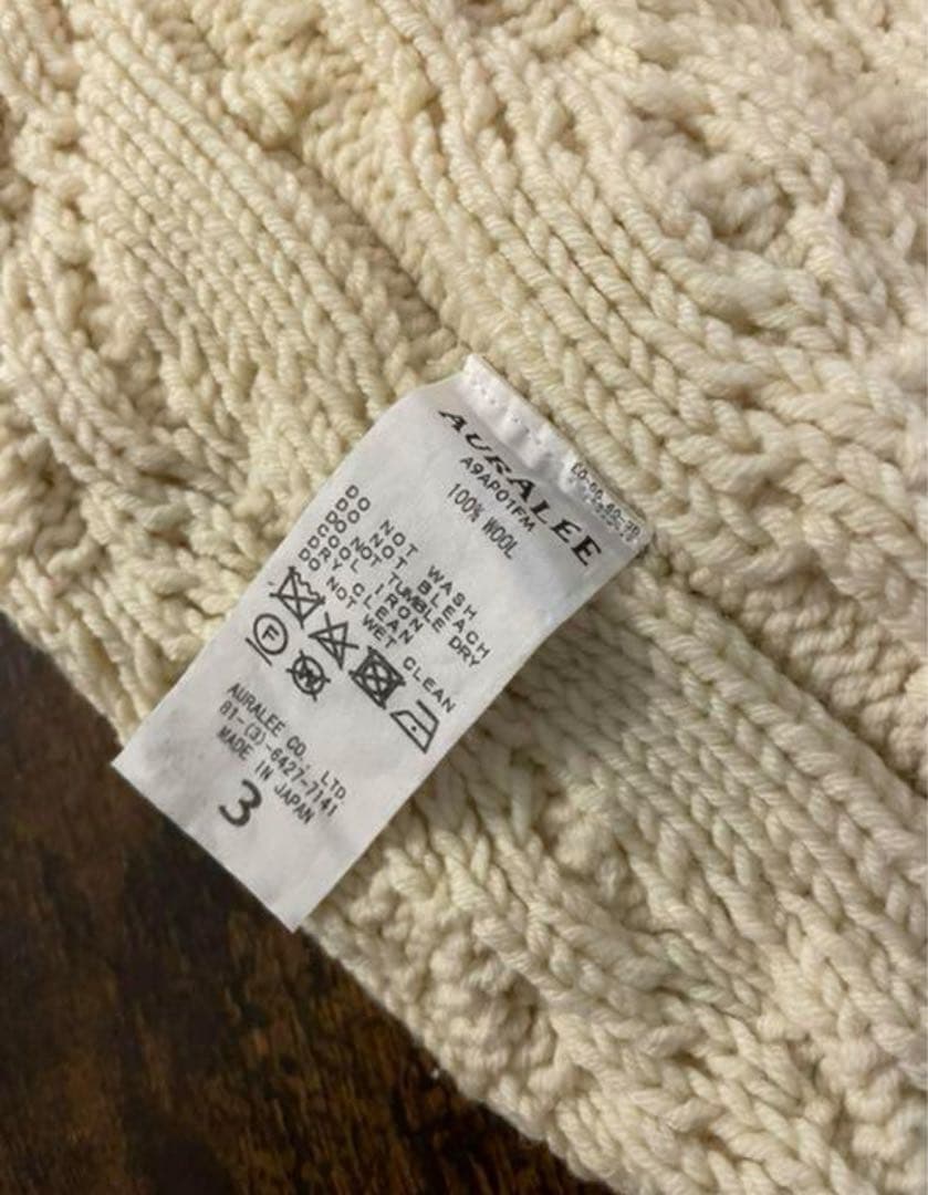 トップス AURALEE HARD TWIST MERINO ARAN KNIT P/O