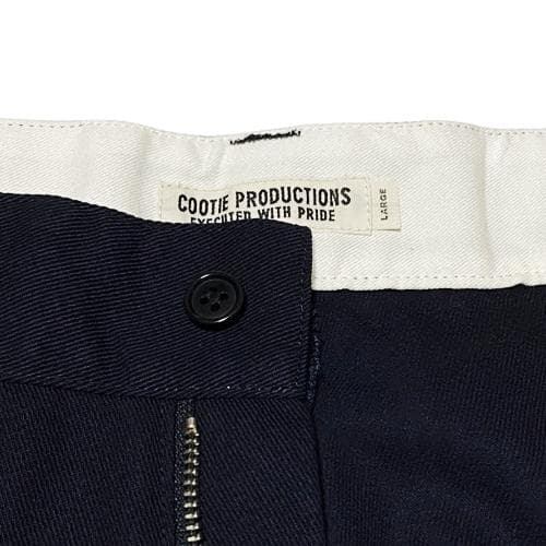 美品 COOTIE RAZA 1 TUCK トラウザーズ ネイビー L ワイド