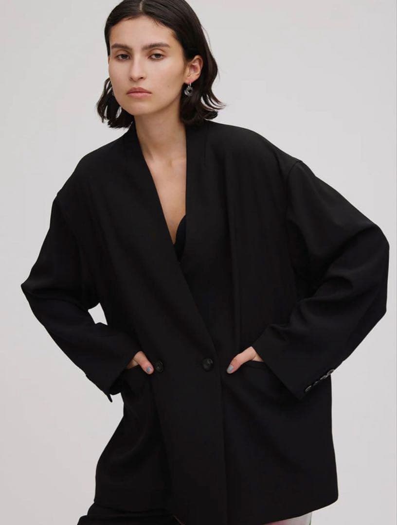 ジャケット・アウター AMERI VINTAGE SMOKE FLOWER SCARF JACKET