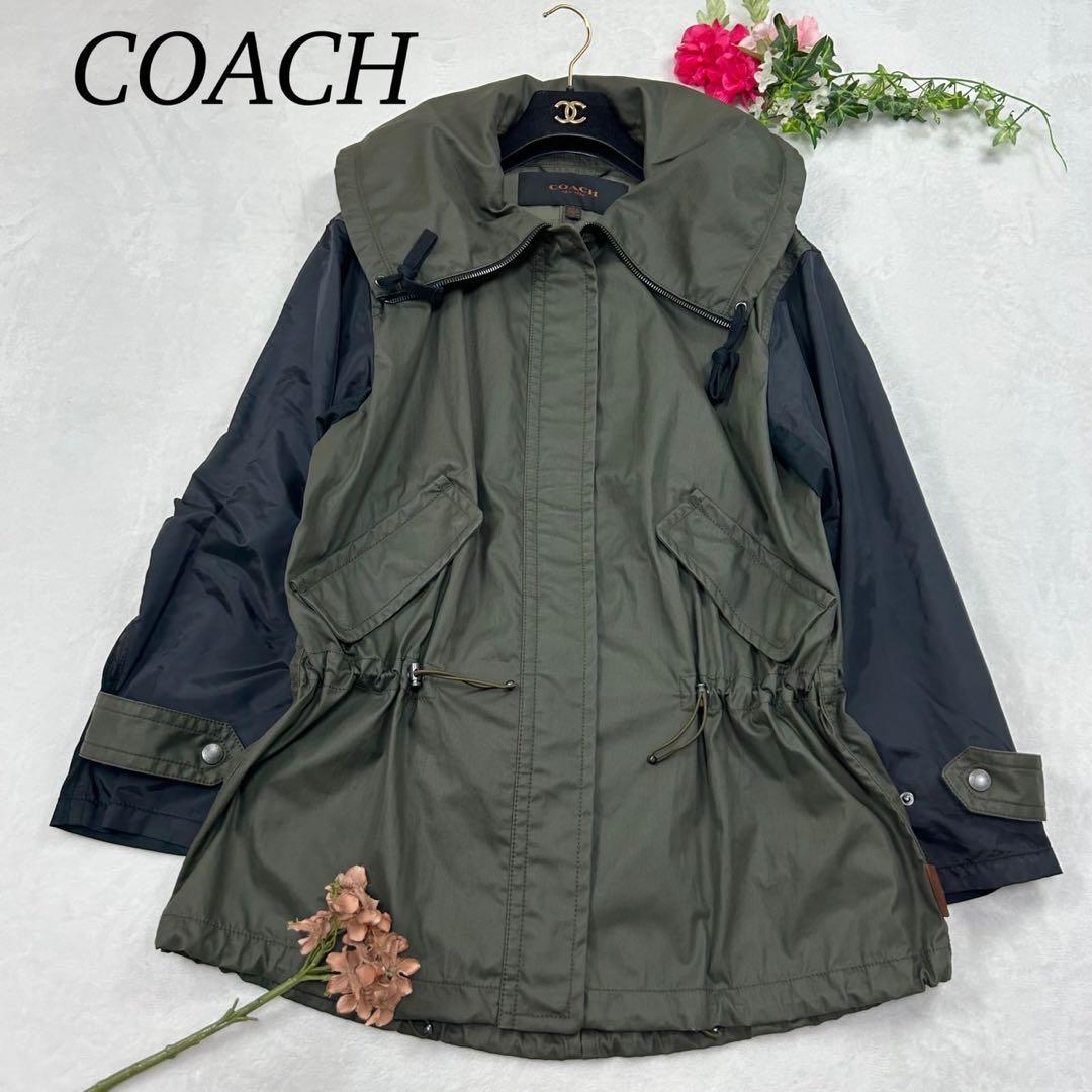 H416 美品 S コーチ 定価77,760円 モッズコート レディース