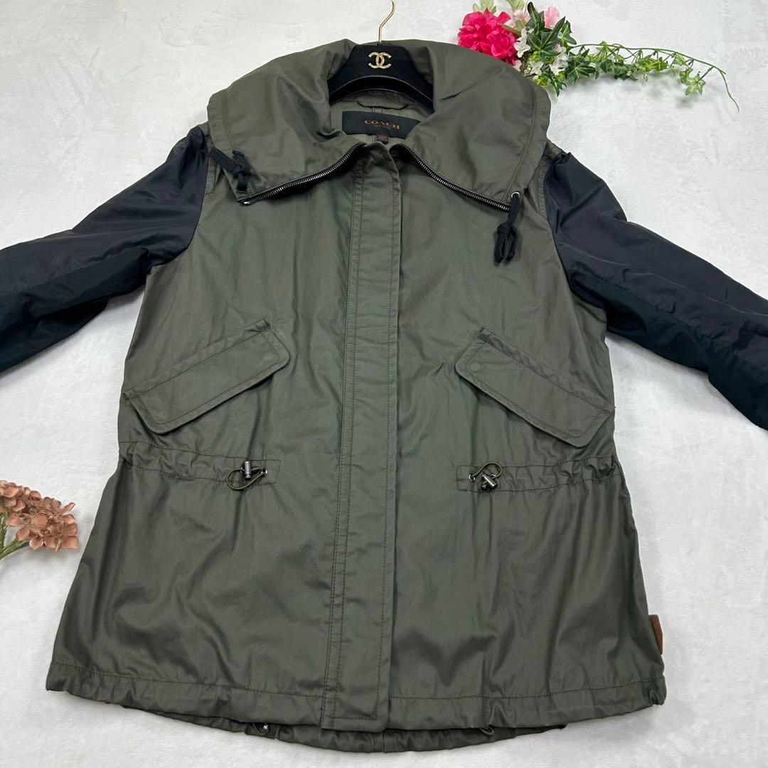 H416 美品 S コーチ 定価77,760円 モッズコート レディース