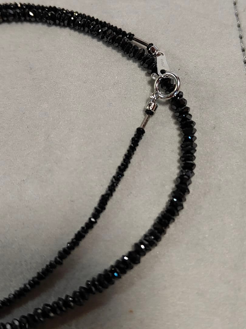ご*ん様 ブラックダイヤ　セミロングネックレス K18WG27ct