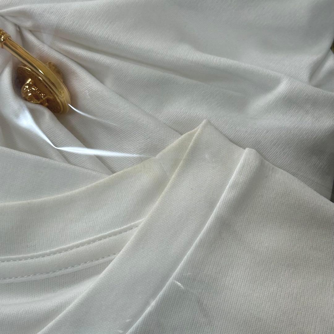 VERSACE セーフティピン ノットディテール クロップドTシャツ　38サイズ