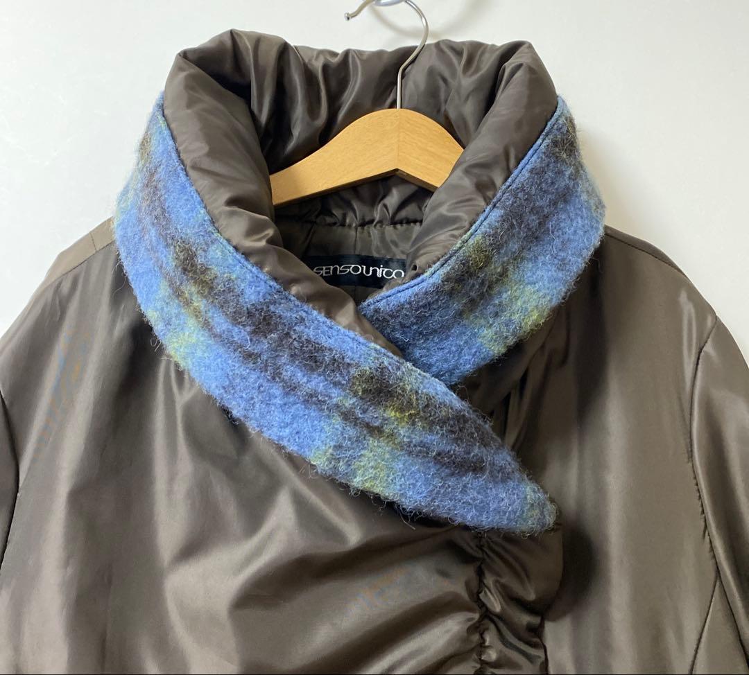 センソユニコ　ショートジャケット　ジャンパー　コート 軽い　楽ちん　ブラウン　L