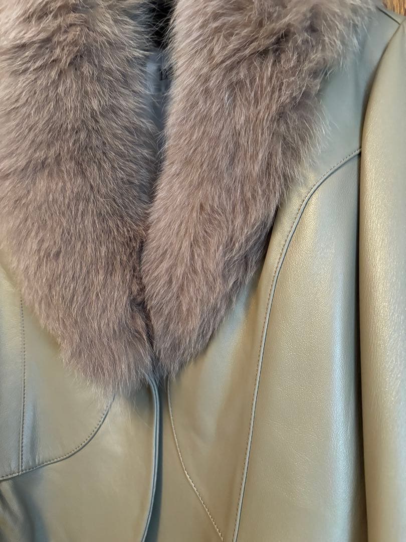ファー付き羊革ジャケット