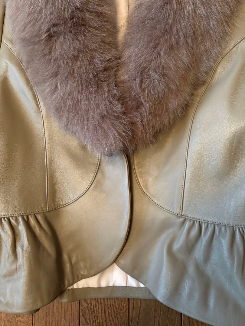 ファー付き羊革ジャケット