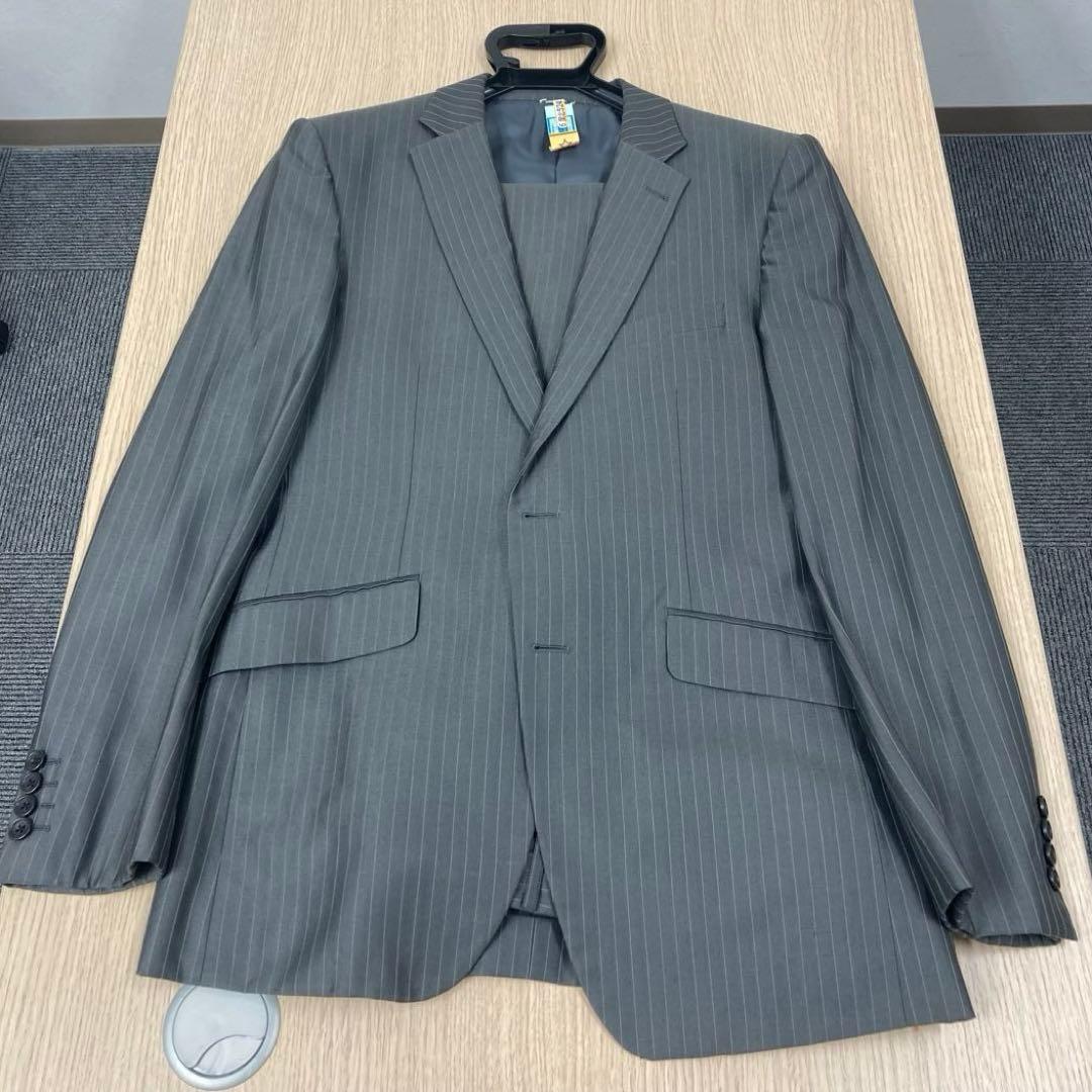 TAKEO KIKUCHI グレー ストライプ ビジネススーツ⑥◇