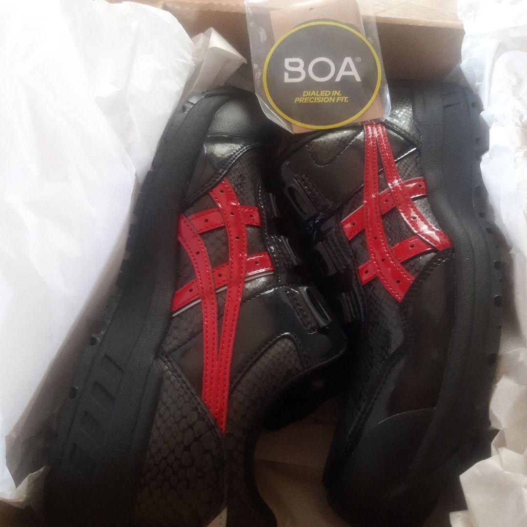 ASICS BOAフィットシステム安全靴 26.0cm 黒/赤