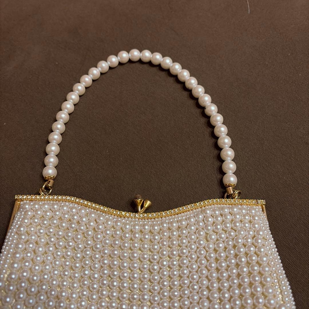 LUMY はしもと 皇室御用達 パールビーズ　パーティーバッグ