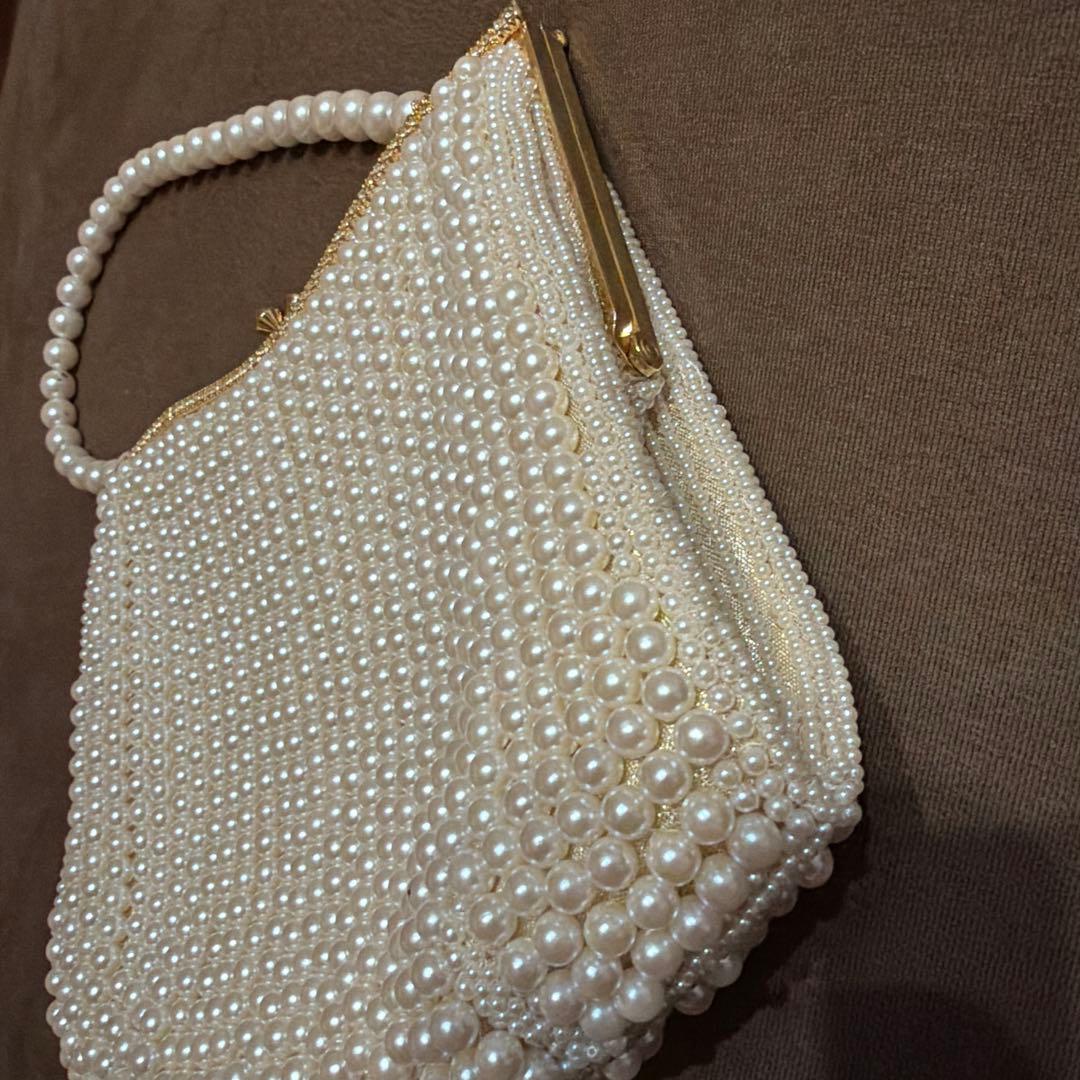 LUMY はしもと 皇室御用達 パールビーズ　パーティーバッグ