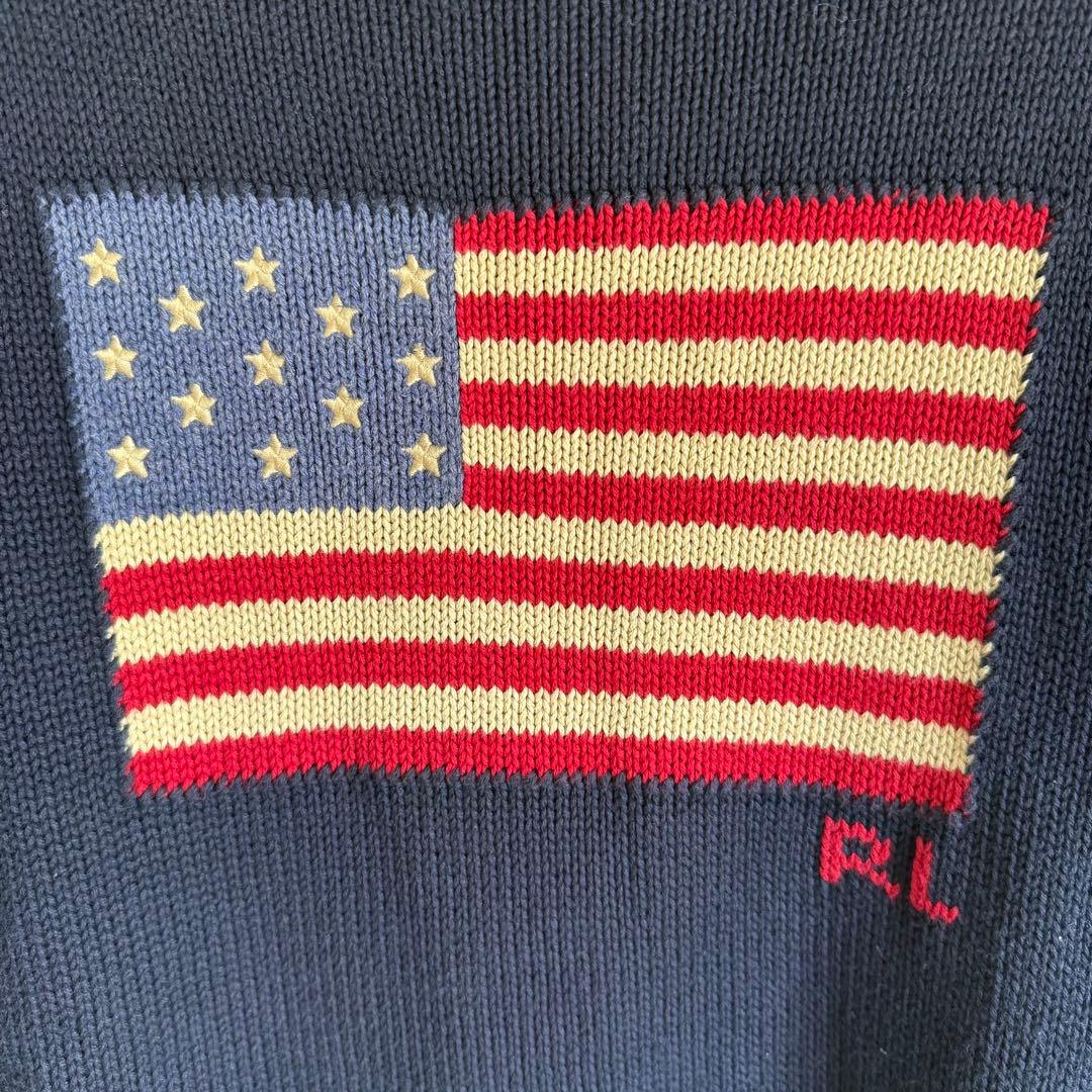 ポロラルフローレン アイコニックフラッグ セーター 星条旗 S アメリカ