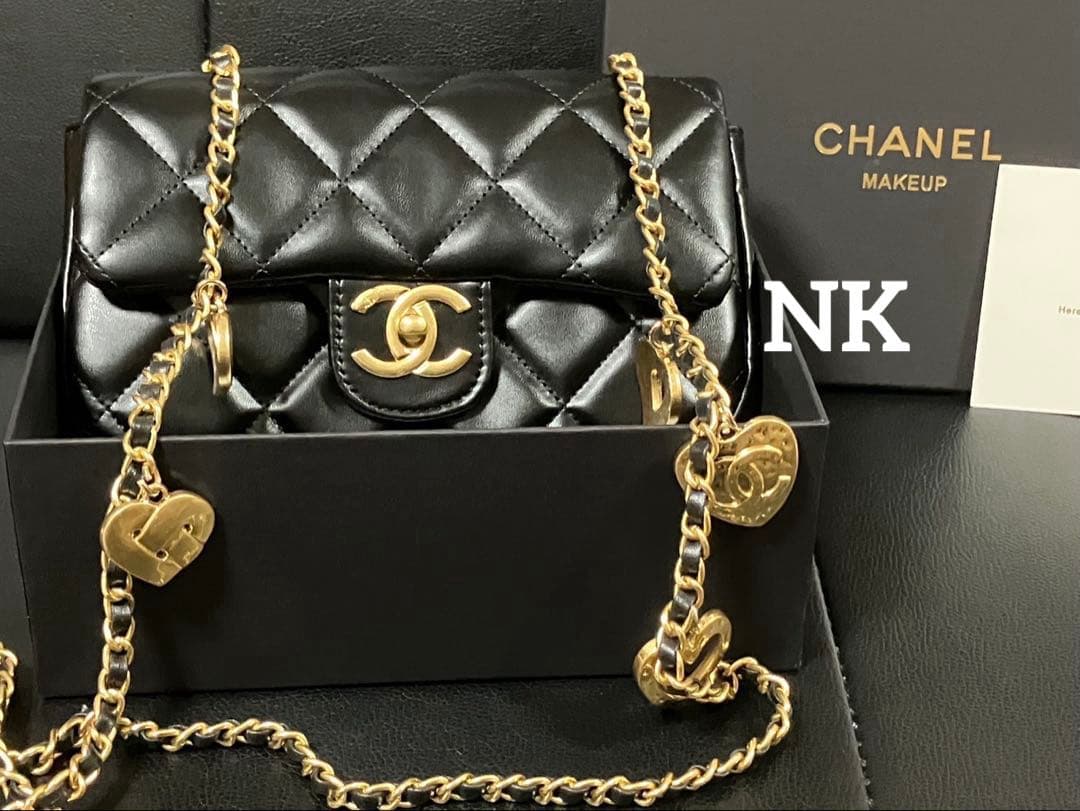 ブラック　ハートチェーン　シャネル　ノベルティ　ショルダーバッグ　VIP 2